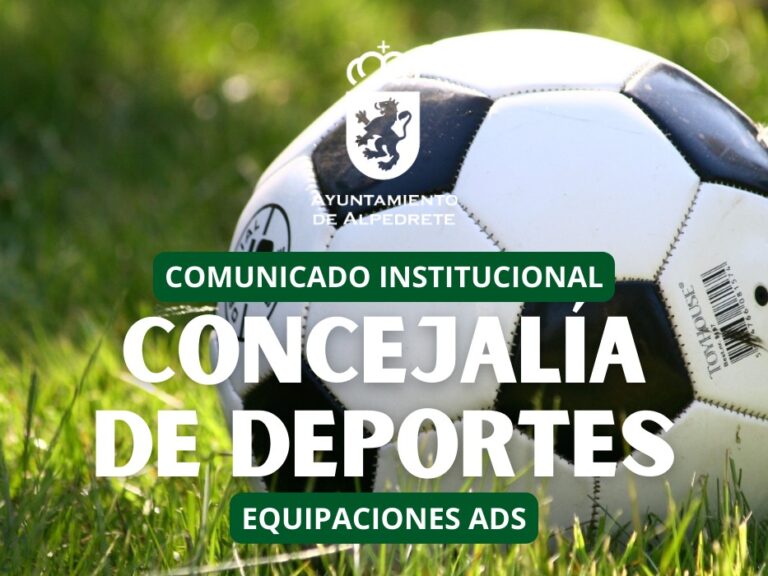Anuncio oficial de la Concejalía de Deportes