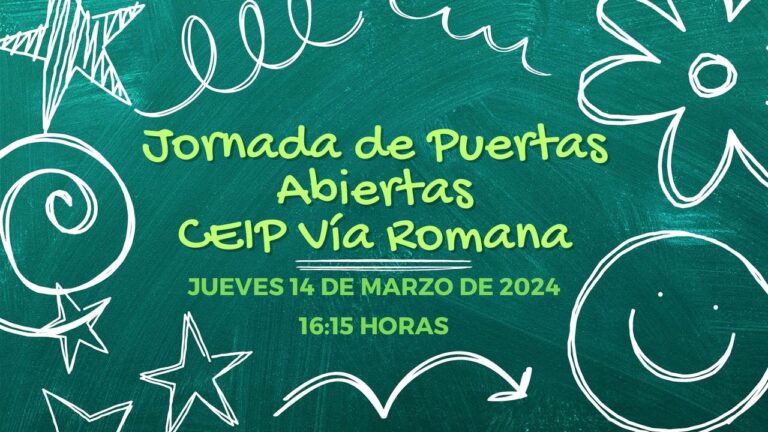 Invitación a la Jornada de Puertas Abiertas en el Colegio «Vía Romana» el 14 de marzo