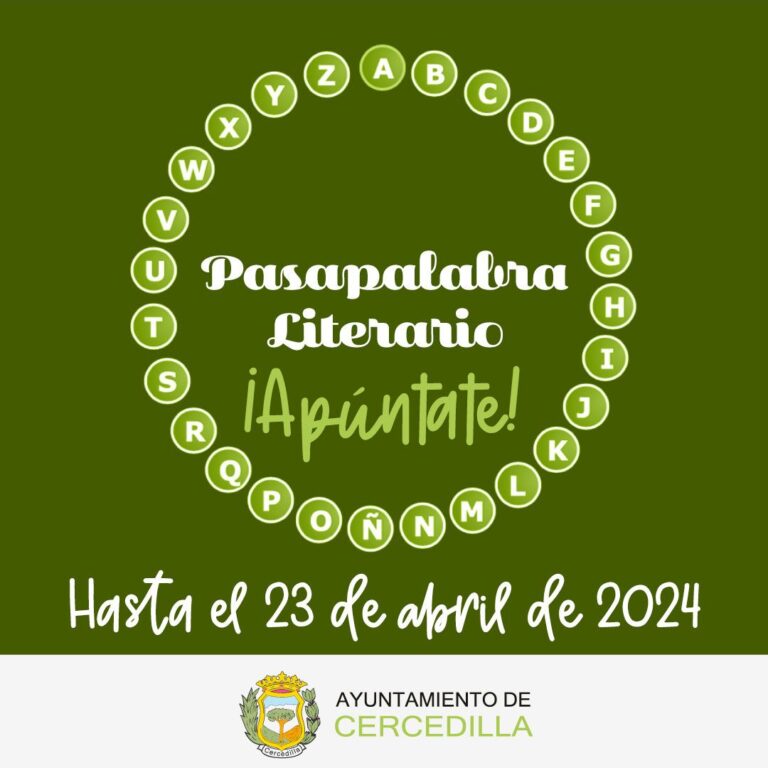 Participa en el Pasapalabra Literario Cercedilla 2024 organizado por el Excmo Ayuntamiento de Cercedilla