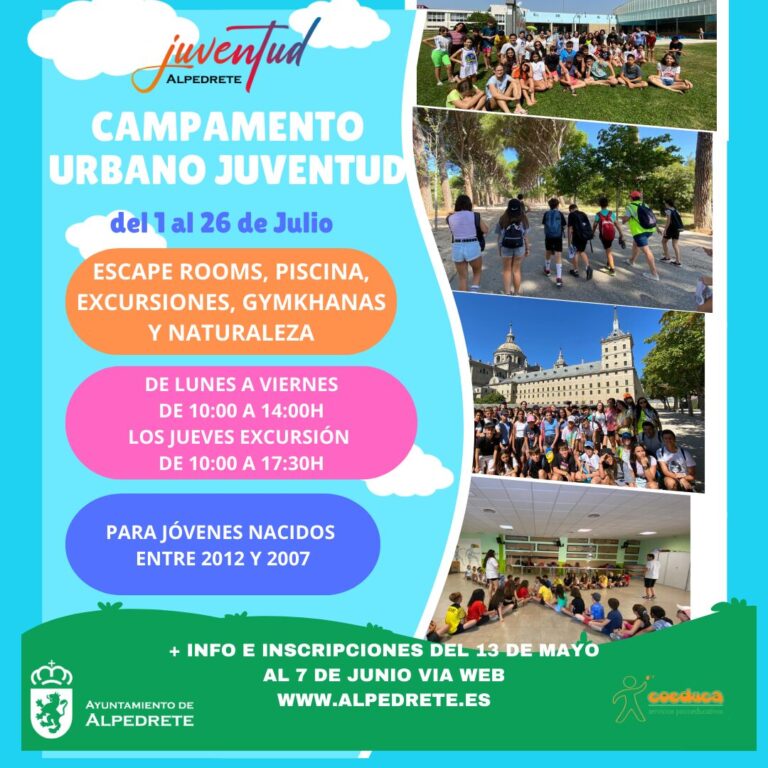 Excursión de Verano: Campamento Urbano para Jóvenes de la Ciudad del 1 al 26 de Julio