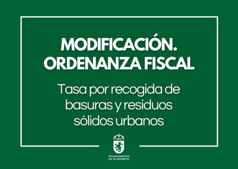 Periodo de consulta pública para modificar la ordenanza que regula la tasa de recogida de residuos sólidos urbanos