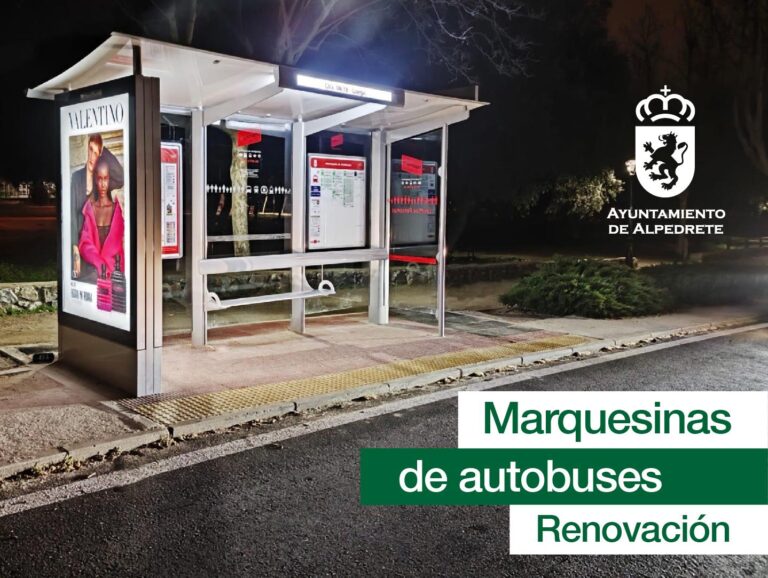 Alpedrete se moderniza con nuevas y seguras marquesinas en sus paradas de autobús