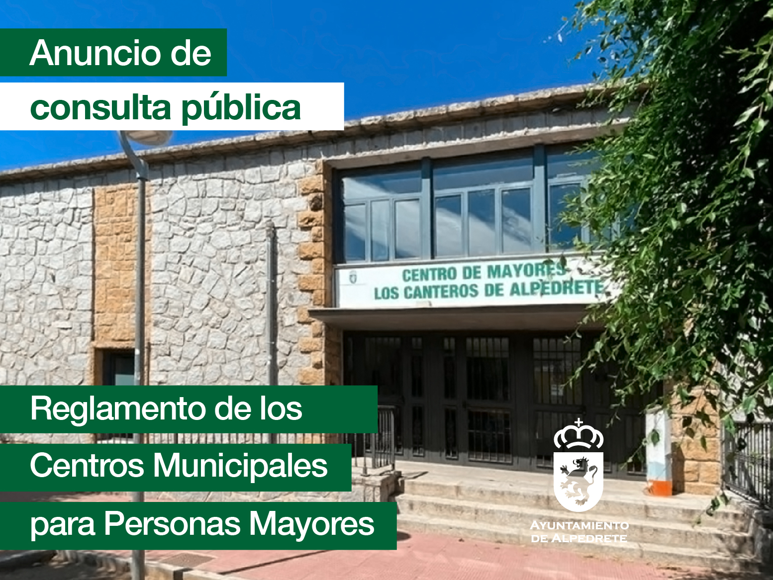 Consulta pública sobre el reglamento de los centros municipales para personas mayores: participación ciudadana necesaria