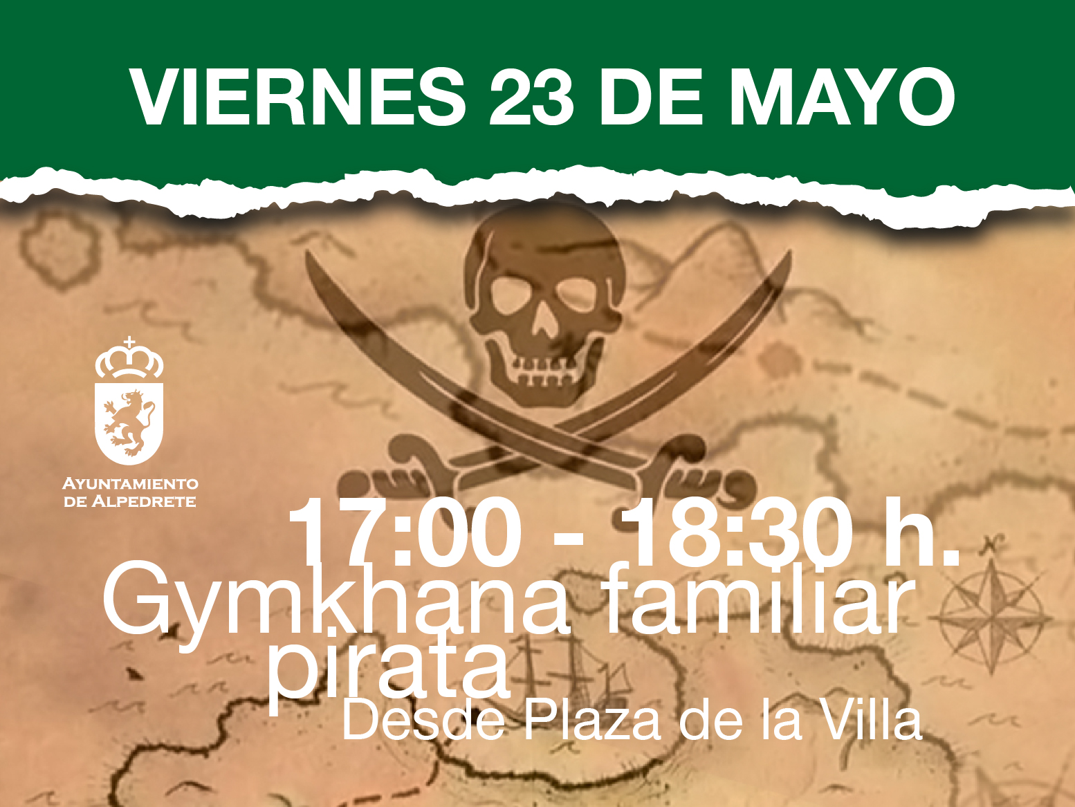 ¡Aventureros al abordaje! Gymkhana pirata en Isla Alpedrete: una aventura emocionante para grandes y pequeños en busca del tesoro.