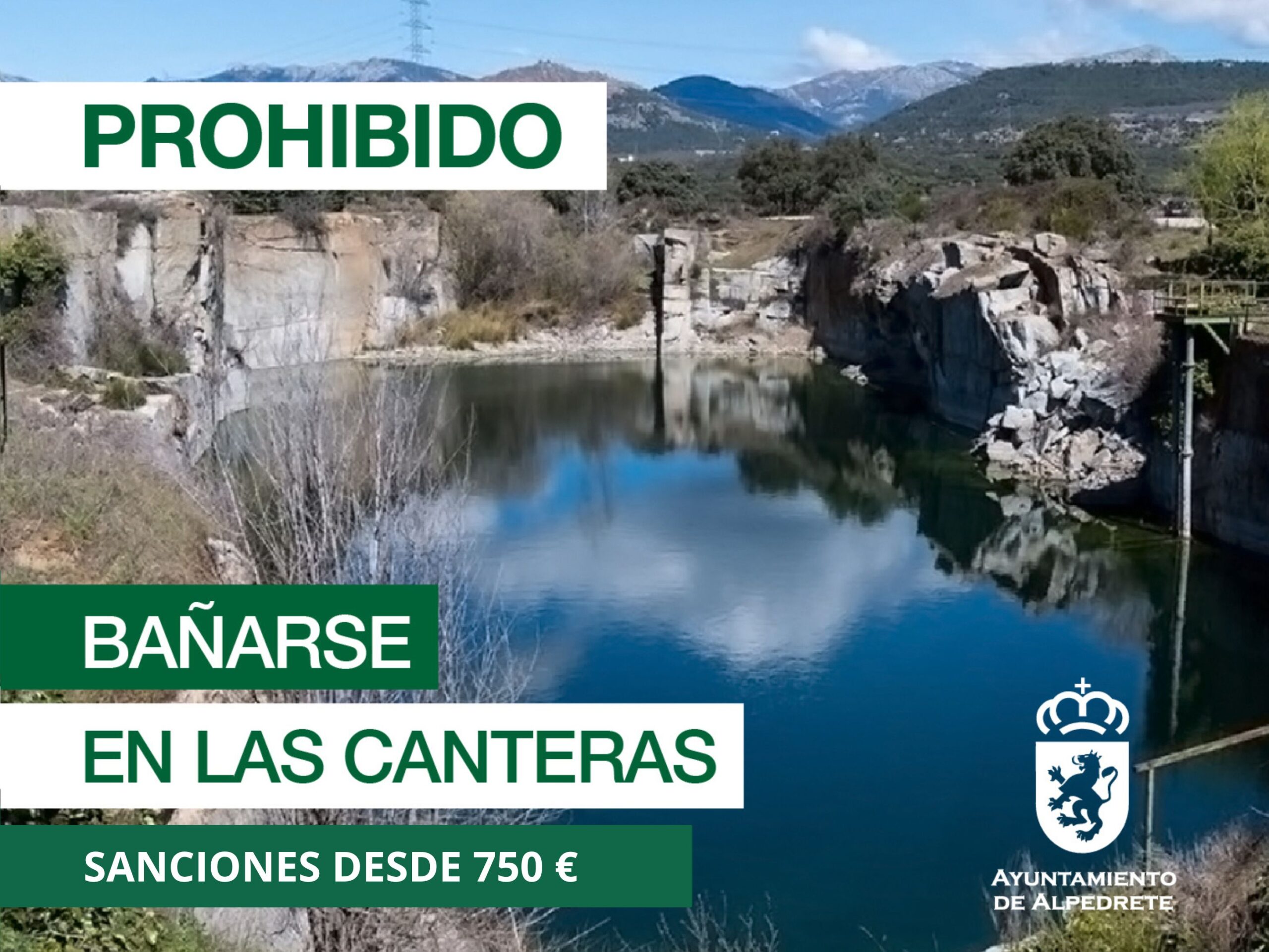 Prohibido el baño en las canteras para preservar la seguridad y el medio ambiente