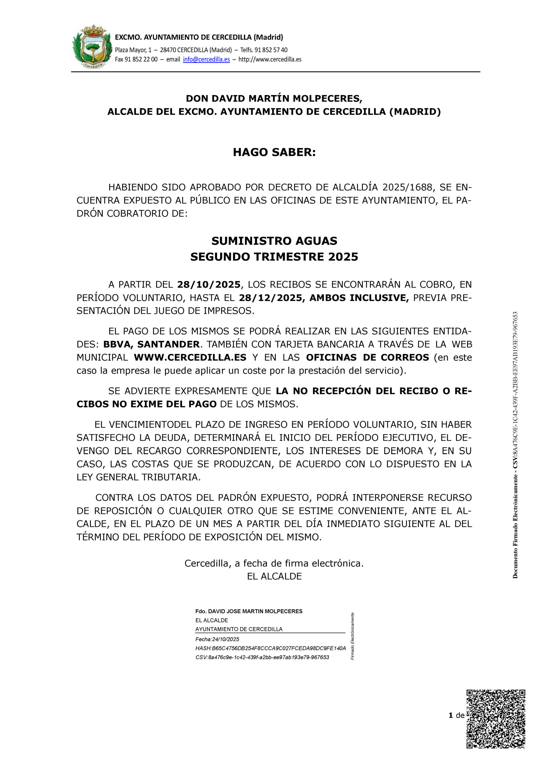 Padrón cobratorio del suministro de aguas del segundo trimestre de 2025: información y detalles importantes para los usuarios