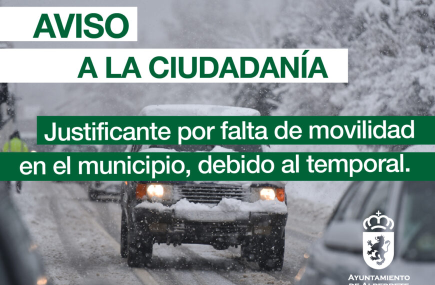 Justificante por falta de movilidad en el municipio debido al temporal: procedimientos y requisitos necesarios