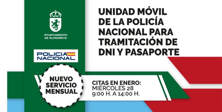 La unidad móvil de la Policía Nacional ofrecerá servicio mensual de DNI y pasaporte en Alpedrete
