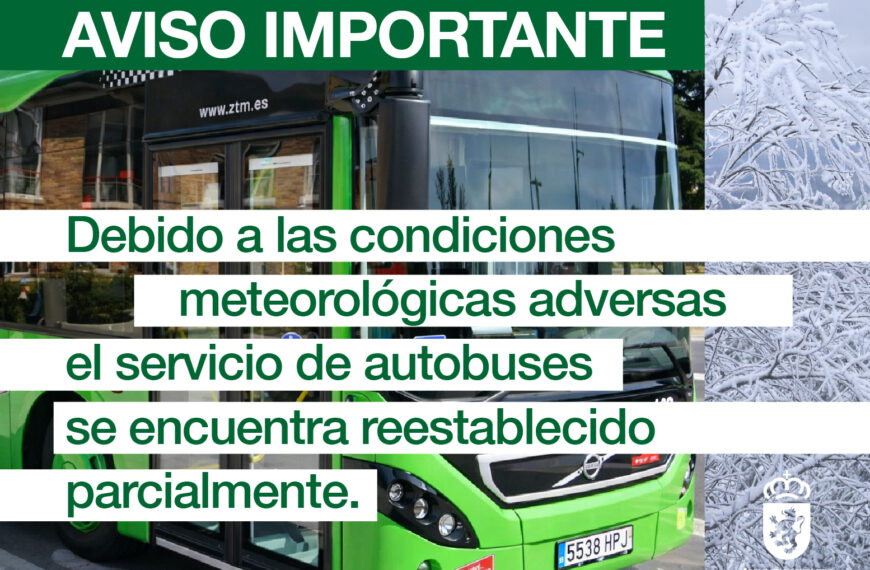 Servicio de autobuses restablecido parcialmente debido a condiciones meteorológicas adversas