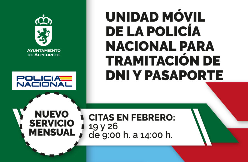 La unidad móvil de la Policía Nacional estará disponible para DNI y pasaporte el 19 y 26 de febrero