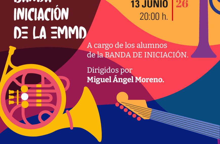Concierto de fin de curso de la Banda Iniciación de la EMMD cautiva con su talento y entusiasmo.