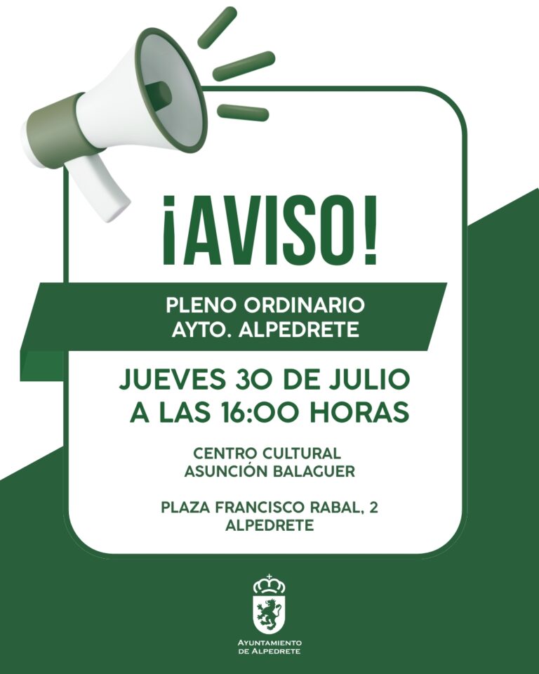 Pleno ordinario del 30 de julio de 2026: debate sobre nuevas políticas municipales y aprobación de presupuestos