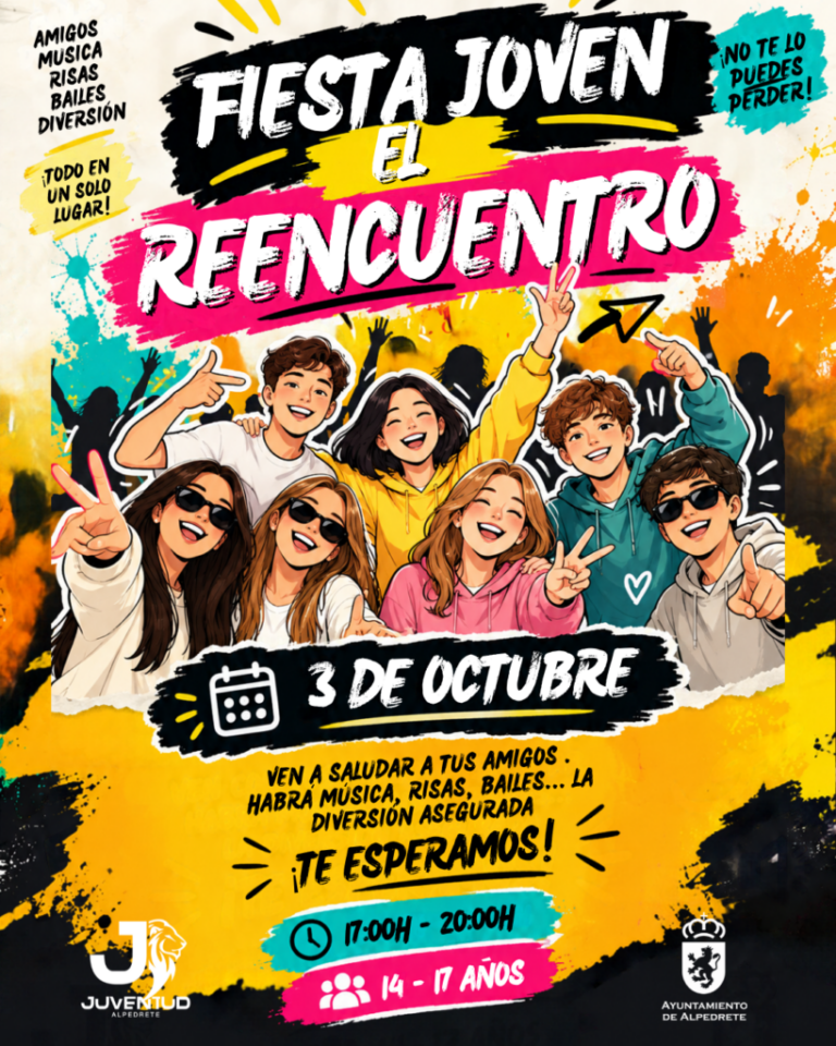 Fiesta Joven «El Reencuentro» en Alpedrete: inicia el curso con música, actividades y diversión