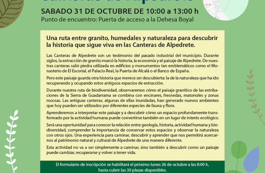 La biodiversidad florece en las canteras de Alpedrete: un ejemplo de conservación ambiental