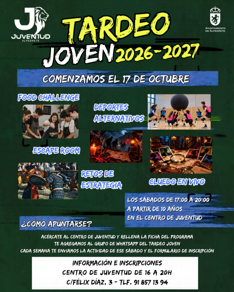 Vuelve el tardeo joven cada sábado en el Centro de Juventud con actividades y diversión para todos